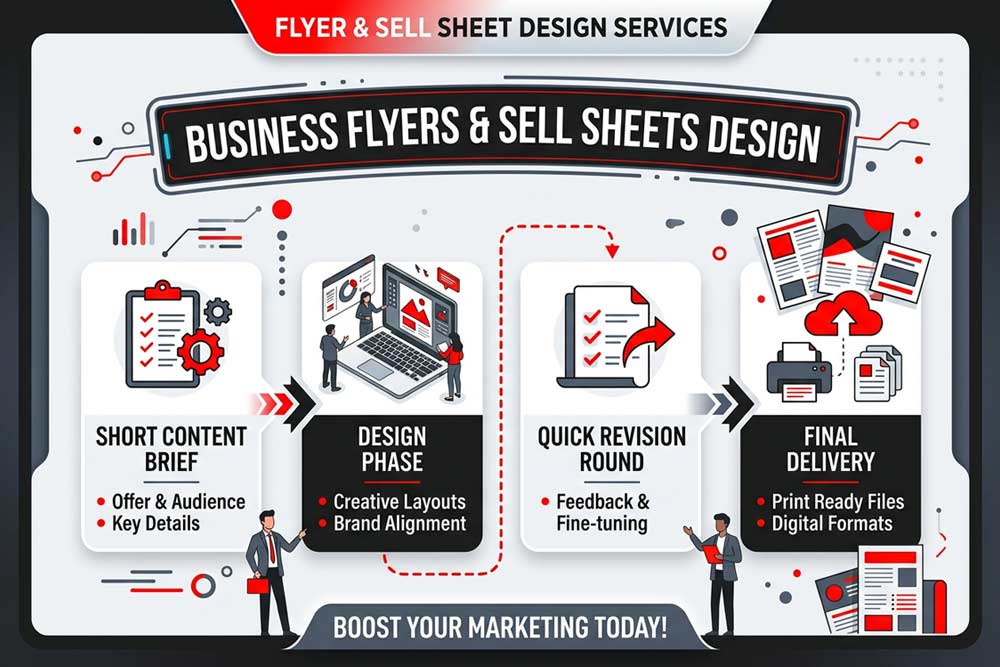 Business flyer and sell sheet design by Four States Marketing