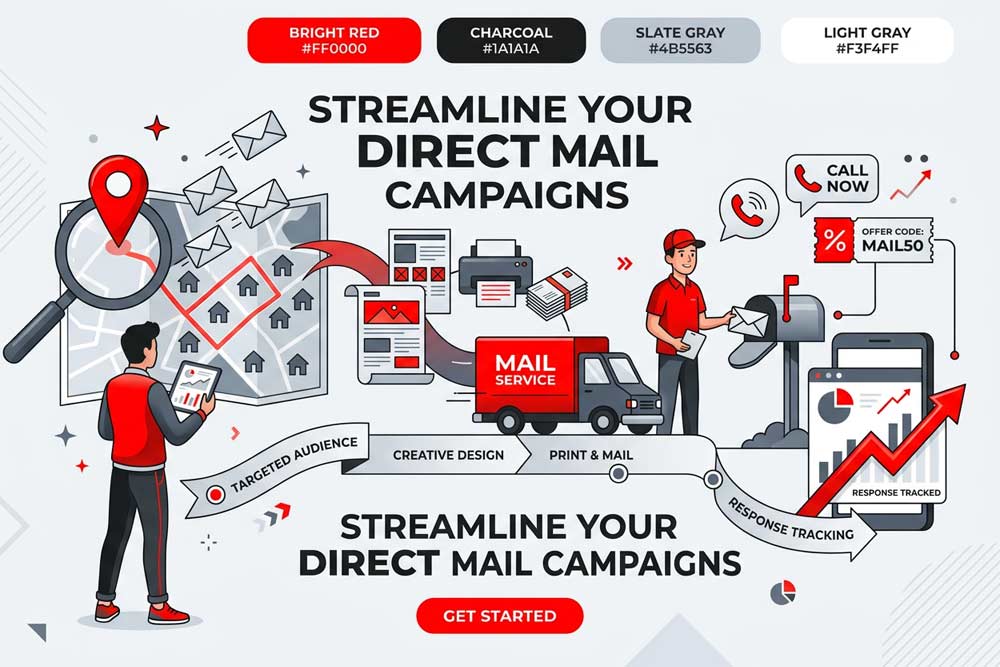 Direct mail postcard campaign designed by Four States Marketing
