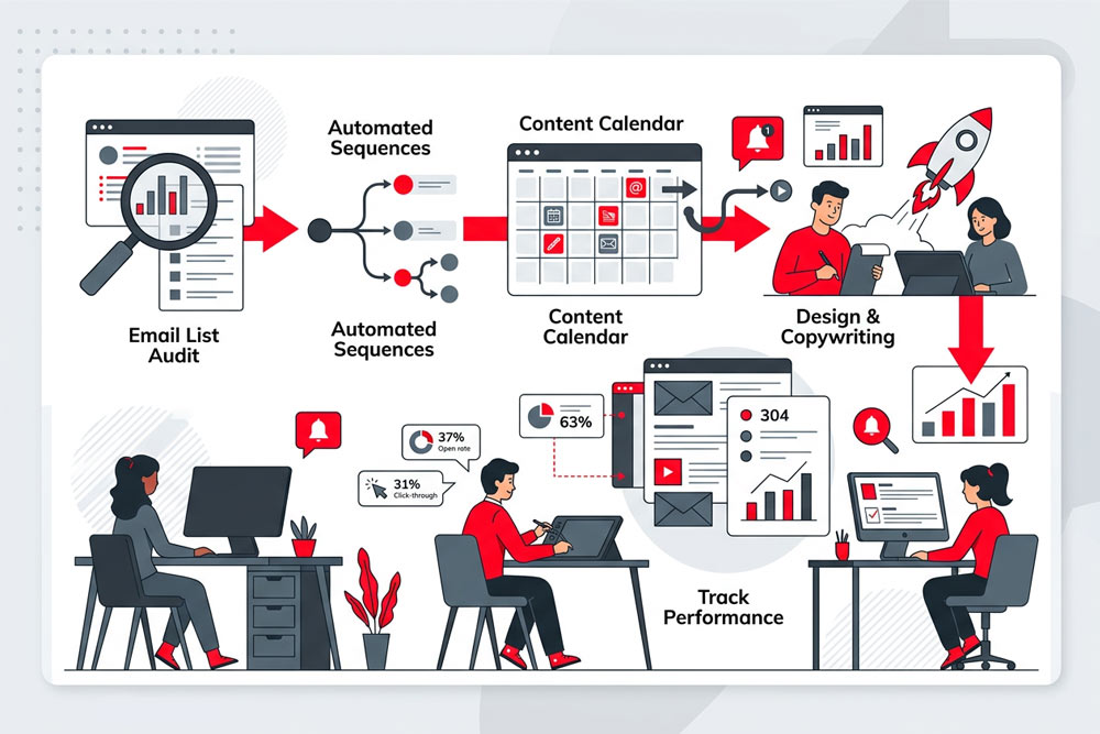 Email marketing campaign performance results by Four States Marketing