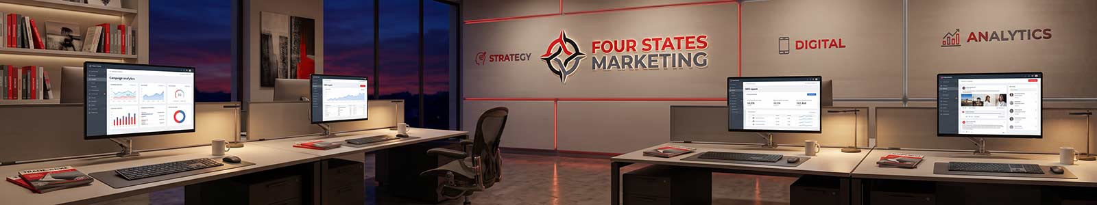 Four States Marketing service area map across the four-state region
