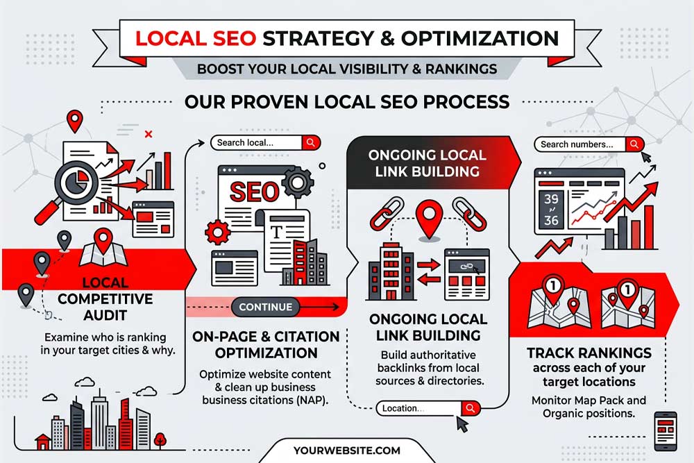 Local SEO map pack ranking results by Four States Marketing