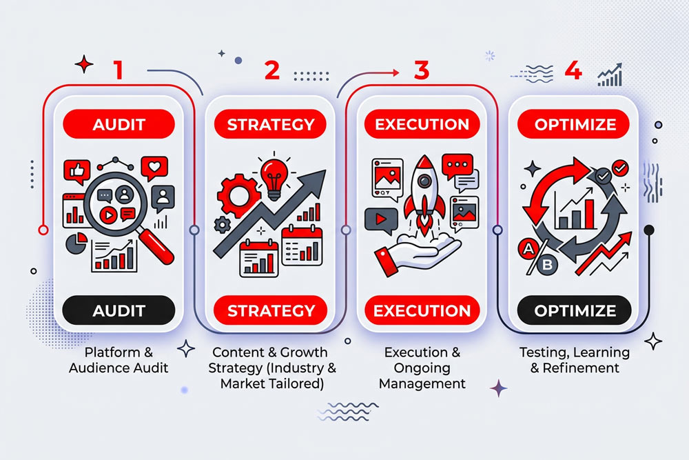Social media marketing growth strategy prepared by Four States Marketing